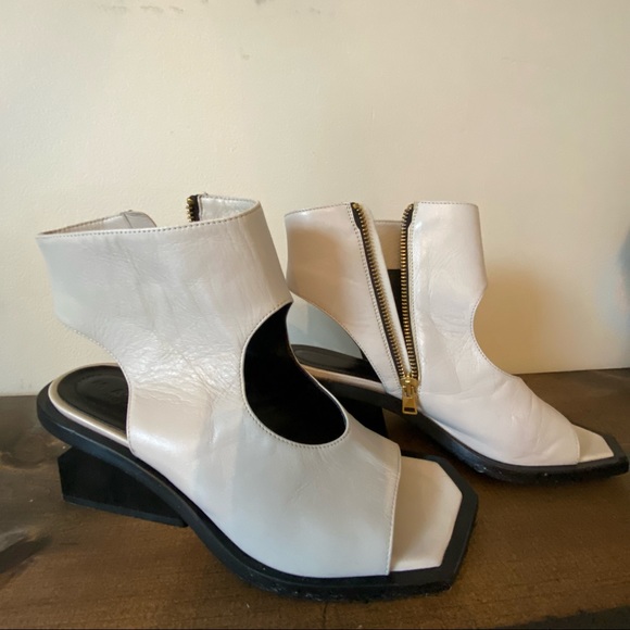 Marni White Open-Toe Ankle Boots - Picture 2 of 5